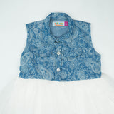 FROCK DENIM WITH BLUE NET TODDLER