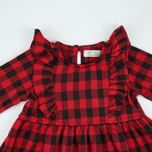 FROCK RUFFLE RED CHECK TODDLER