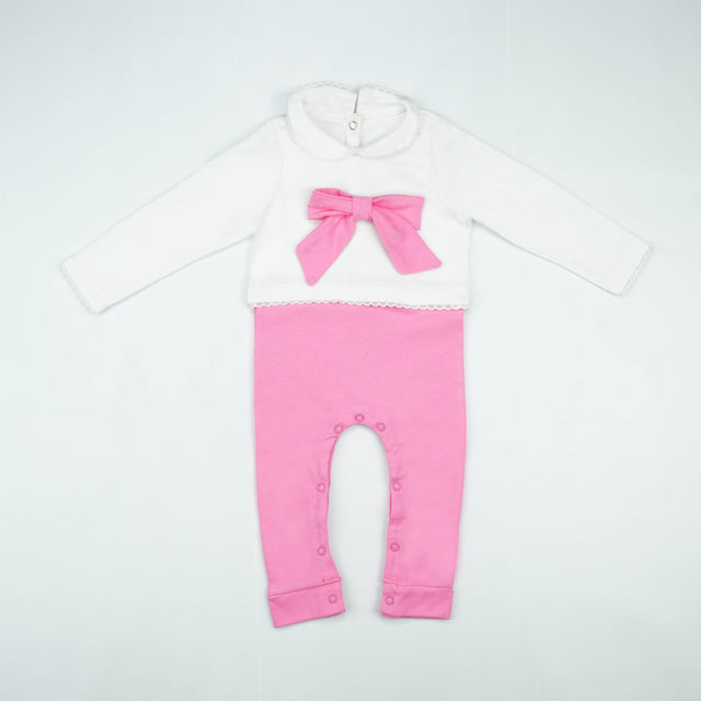 SLEEPSUIT CUT & SEW PINK OFF WHITE INFANT