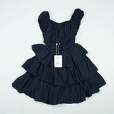 FROCK ELASTIC WASTE NAVY INFANT