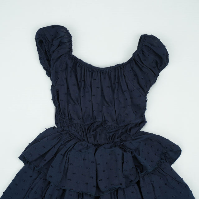 FROCK ELASTIC WASTE NAVY INFANT