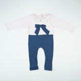 SLEEPSUIT CUT & SEW GREY PINK INFANT