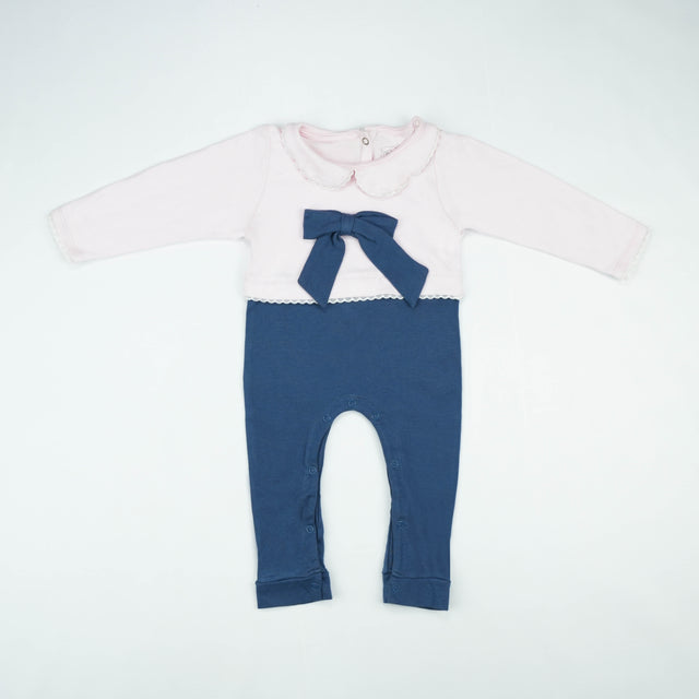 SLEEPSUIT CUT & SEW GREY PINK INFANT