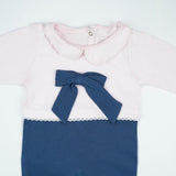 SLEEPSUIT CUT & SEW GREY PINK INFANT