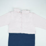 SLEEPSUIT CUT & SEW GREY PINK INFANT