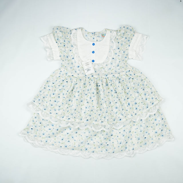 FROCK RETRO STYLE GREEN FLOWER TODDLER