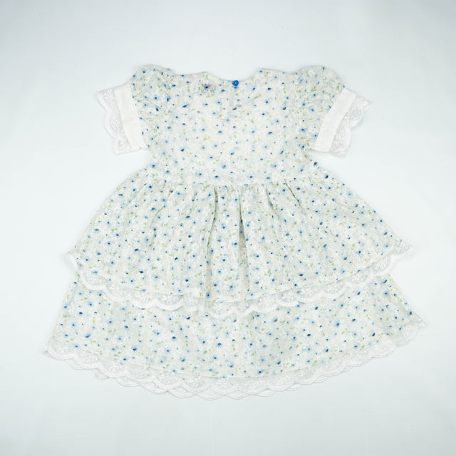 FROCK RETRO STYLE GREEN FLOWER TODDLER