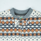 ROMPER RIB BOTTON BROWN PINE TREE INFANT