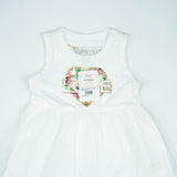 FROCK SLEVELESS WITH NET WHITE INFANT