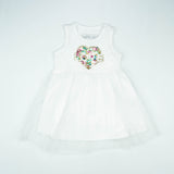 FROCK SLEVELESS WITH NET WHITE INFANT