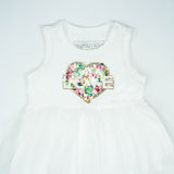 FROCK SLEVELESS WITH NET WHITE INFANT