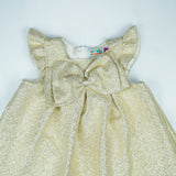 FROCK FRONT BOW GOLD TODDLER