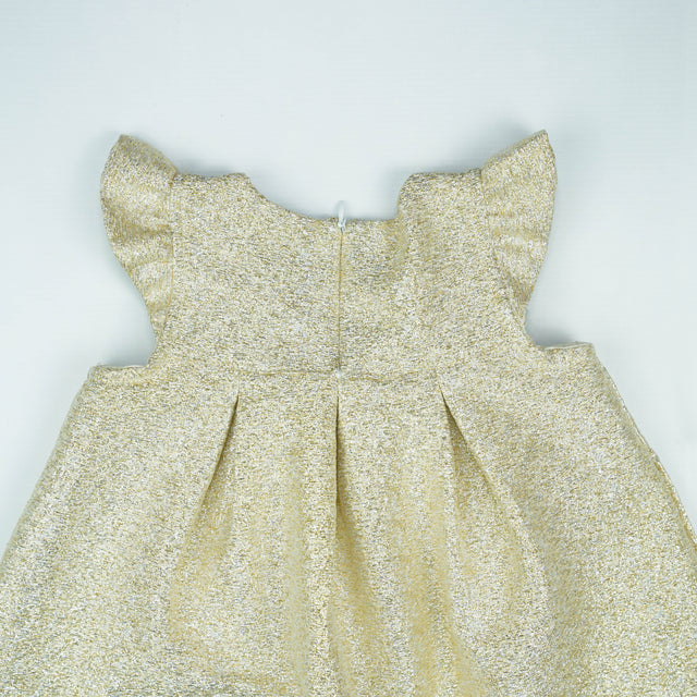 FROCK FRONT BOW GOLD TODDLER