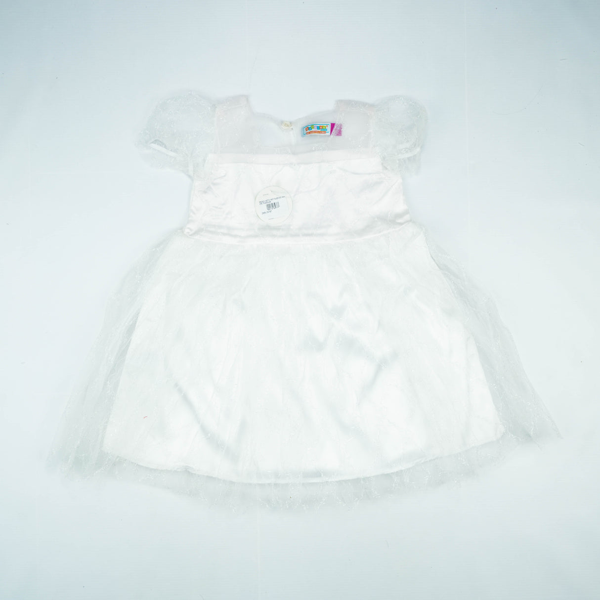 FROCK WITH NET SLEEVES WHITE TODDLER