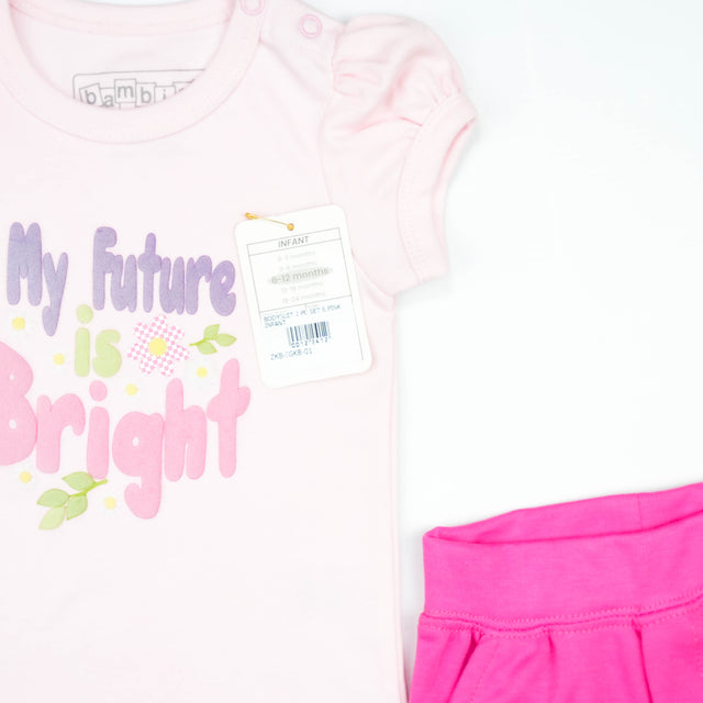 BODYSUIT 2 PC SET S.PINK INFANT