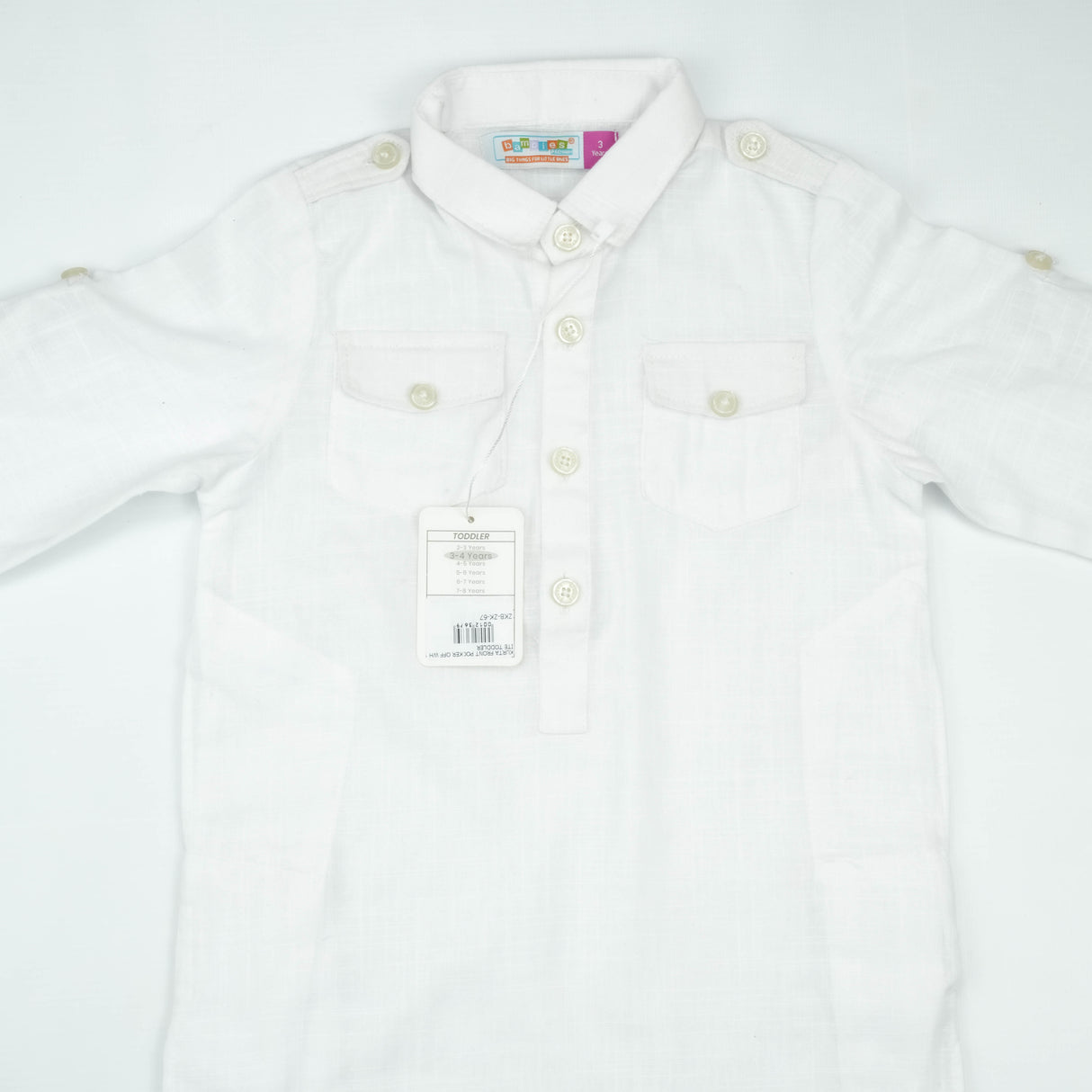 KURTA FRONT POCKER OFF WHITE TODDLER