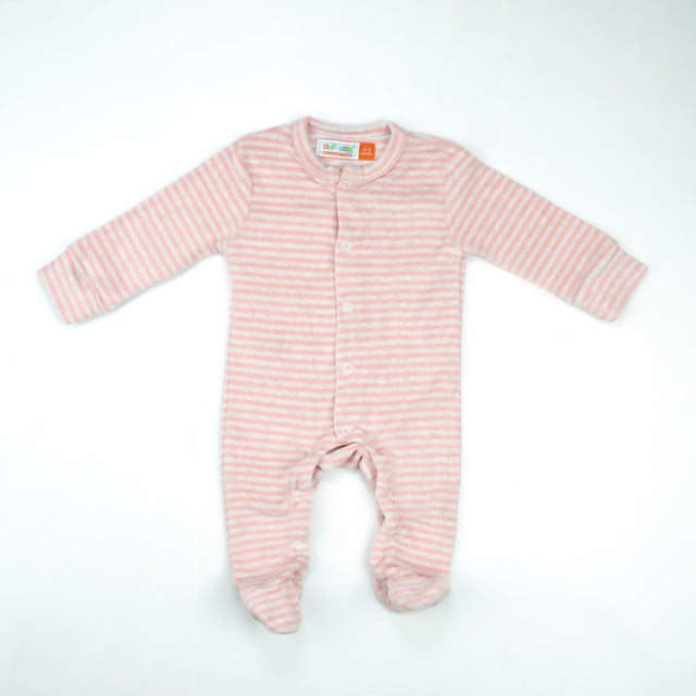 ROMPER PINK & GREY STRIP INFANT