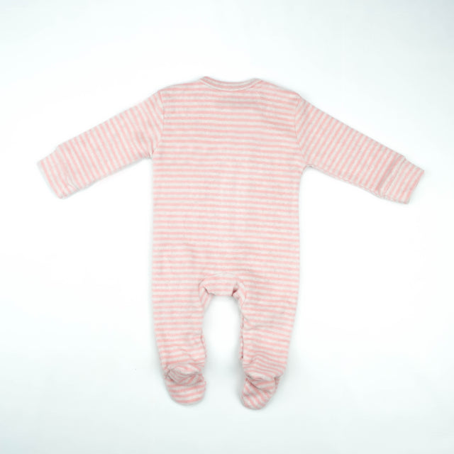 ROMPER PINK & GREY STRIP INFANT