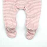 ROMPER PINK & GREY STRIP INFANT