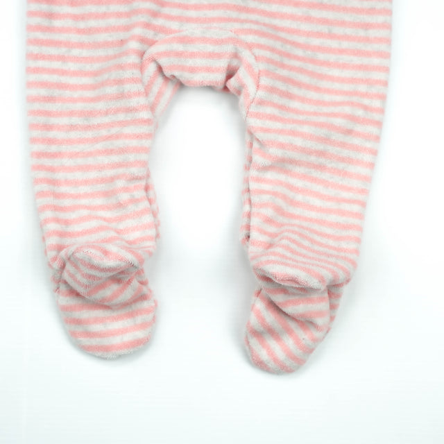 ROMPER PINK & GREY STRIP INFANT