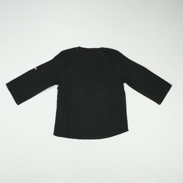 KURTI ROUND COLLAR BOYS BLACK TODDLER