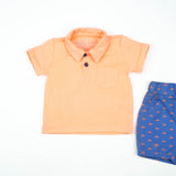 SUIT 2 PC ORANGE SHARK INFANT