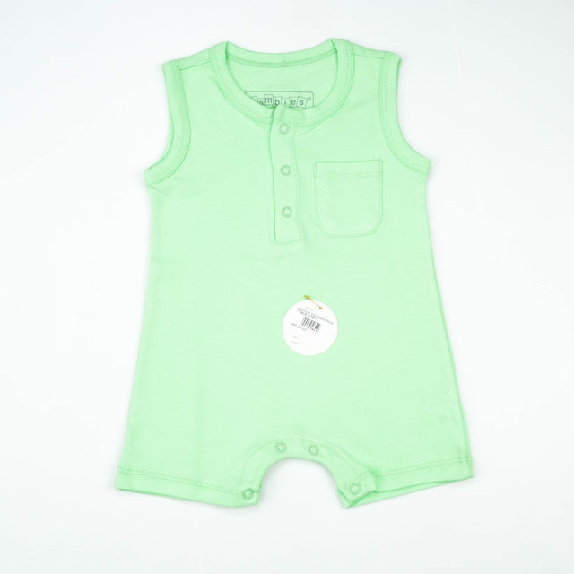 BODYSUIT SLEEVELESS POCKET GREEN INFANT