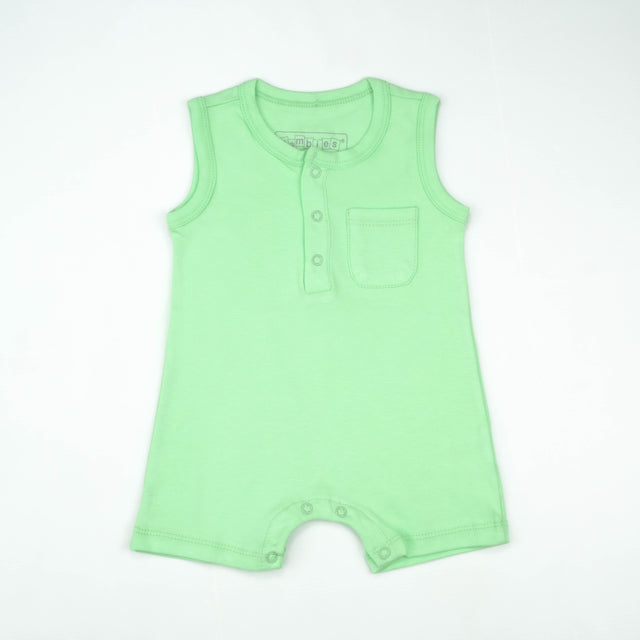 BODYSUIT SLEEVELESS POCKET GREEN INFANT