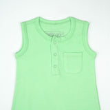 BODYSUIT SLEEVELESS POCKET GREEN INFANT