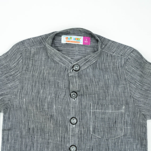 SHIRT FRONT POCKET BOYS BLACK CHECK TOODLER