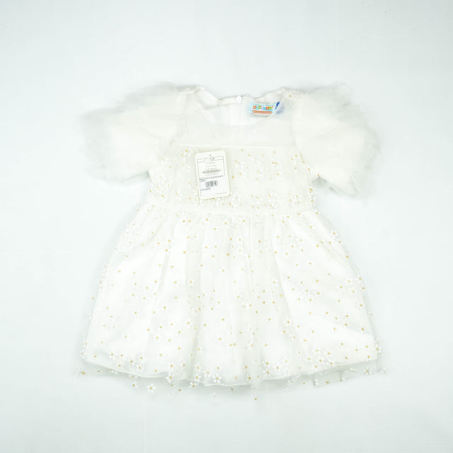 FROCK PLATE SLEEVES WHITE INFANT