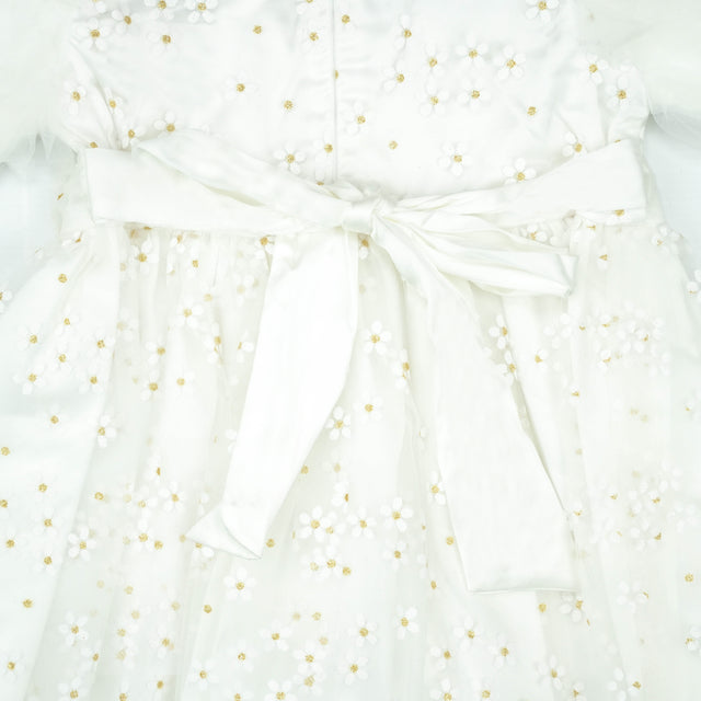 FROCK PLATE SLEEVES WHITE INFANT