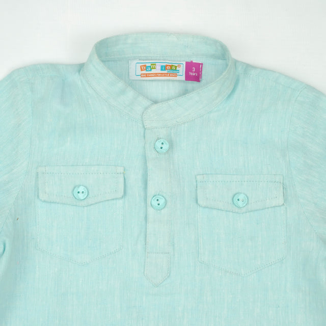 SHIRT KURTA FRONT POCKET BOYS MINT TOODLER