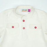 SHIRT KURTA FRONT POCKET BOYS WHITE TOODLER