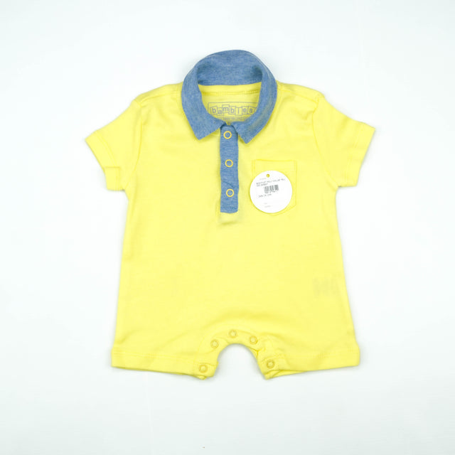 BODYSUIT POLO COLLAR YELLOW INFANT