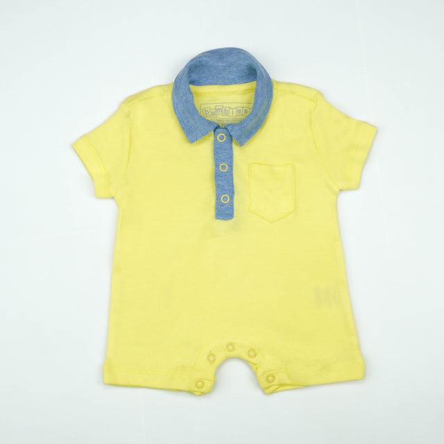 BODYSUIT POLO COLLAR YELLOW INFANT