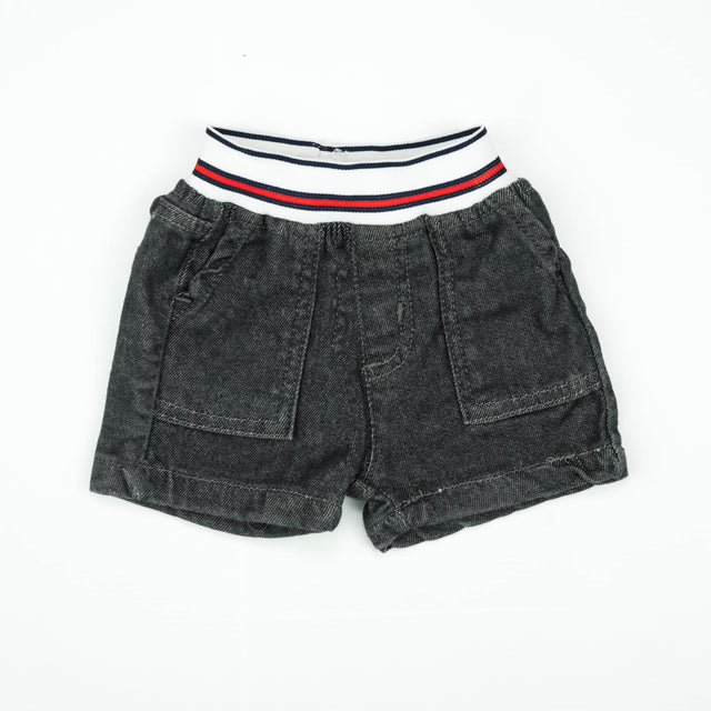 DENIM SHORTS GREY ELASTIC INFANT