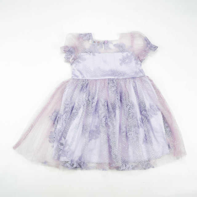 FROCK WITH NET SLEEVES LILAC TODDLER