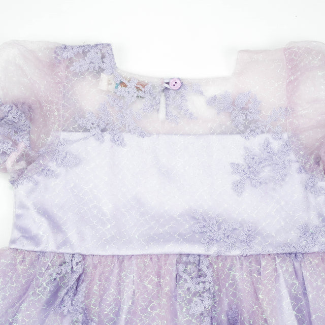 FROCK WITH NET SLEEVES LILAC TODDLER