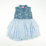 FROCK DENIM WITH BLUE NET TODDLER