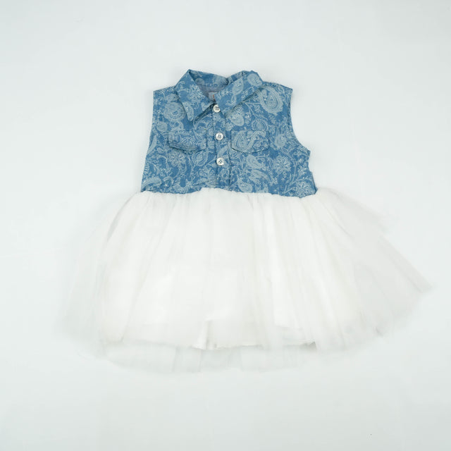 FROCK DENIM WITH WHITE NET INFANT