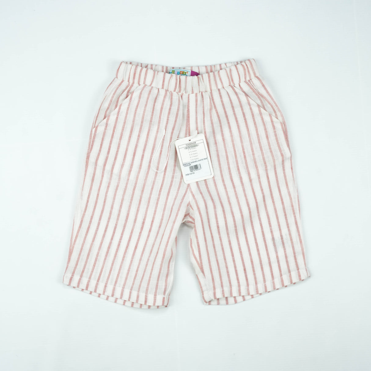 BERMUDA WOOVEN WHITE PINK TODDLER