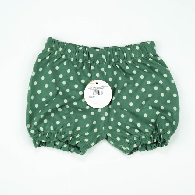 SHORT ELASTAIC BOTTOM GIRLS GREEN POLKA INFANT