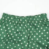 SHORT ELASTAIC BOTTOM GIRLS GREEN POLKA INFANT