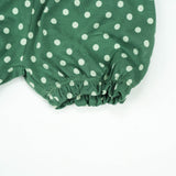 SHORT ELASTAIC BOTTOM GIRLS GREEN POLKA INFANT