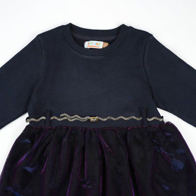 FROCK NET LONG SLEEVES BLACK TODDLER