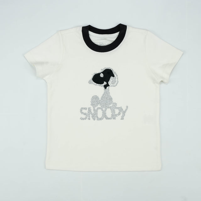 T SHIRT BLACK SNOOPY WHITE TODDLER