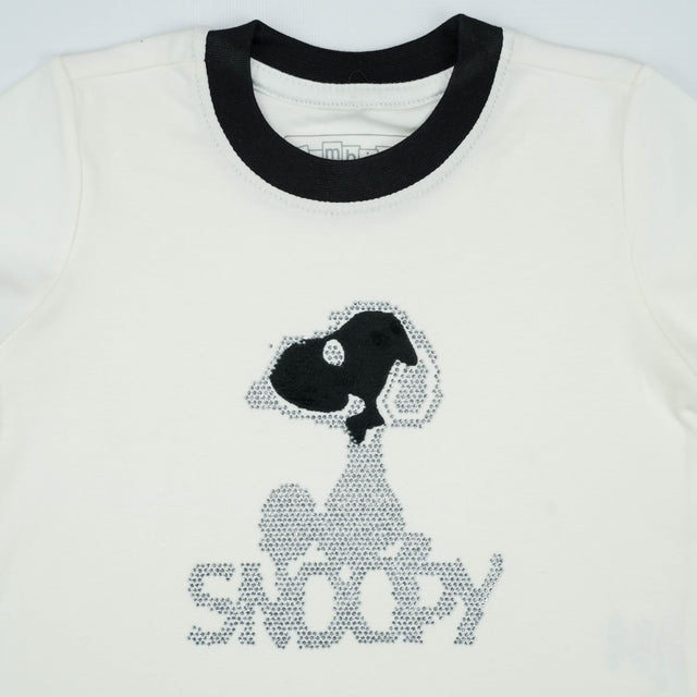 T SHIRT BLACK SNOOPY WHITE TODDLER