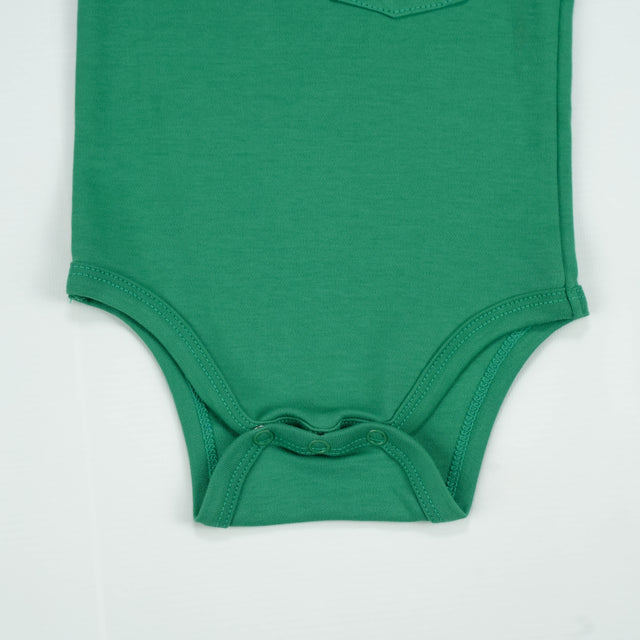 BODYSUIT FRONT POCKET DARK GREEN INFANT