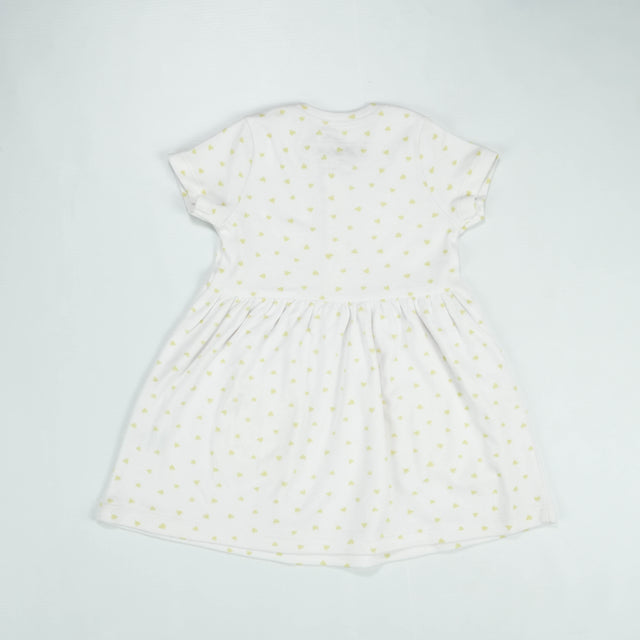 FROCK FRONT BUTTON YELLOW HEART INFANT